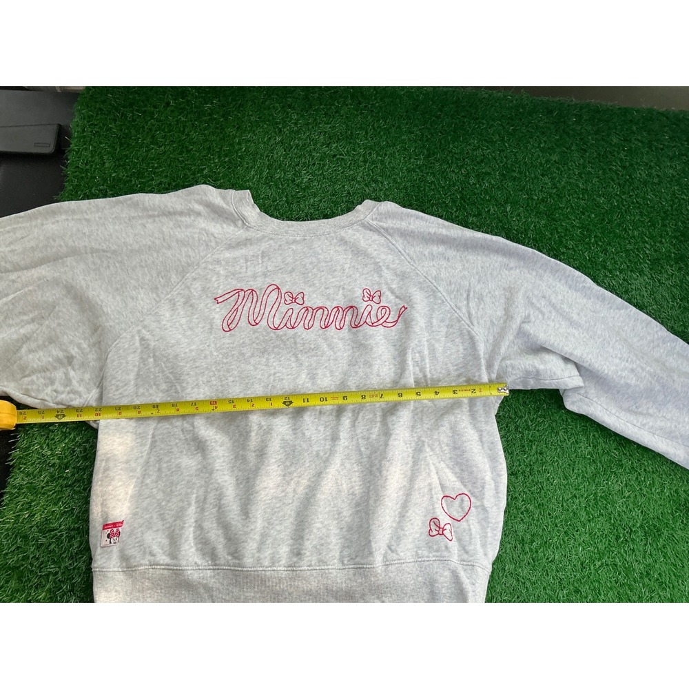 Old Navy Disney Minnie Mouse Sweatshirt Womens XL Gray Embroidered SoComfy Crew